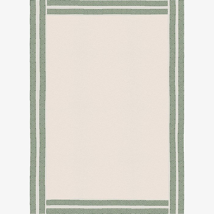 Greek Key Beige Green